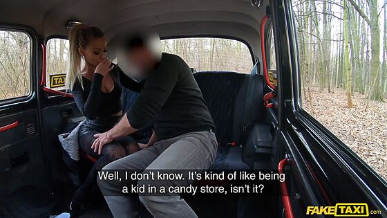 blonde female fake taxi lesbian