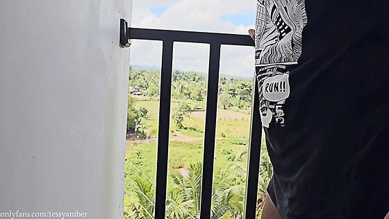 balcony sex lesbian pussy eating squirting orgy