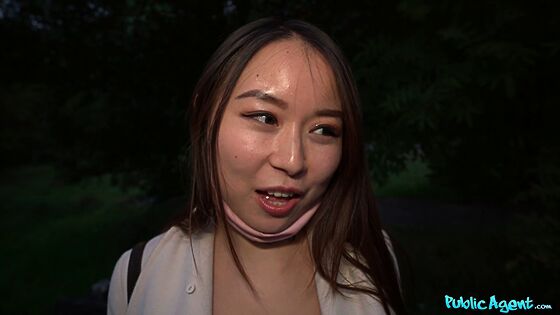 asian babe public agent pussy licking