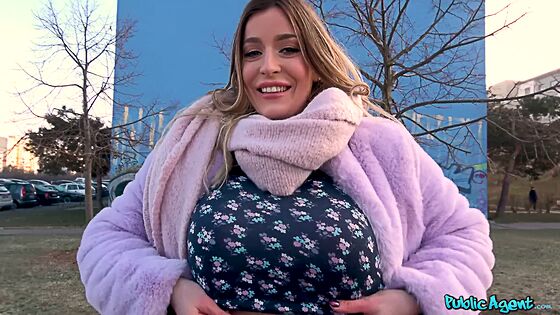 big tits public agent valentines day date