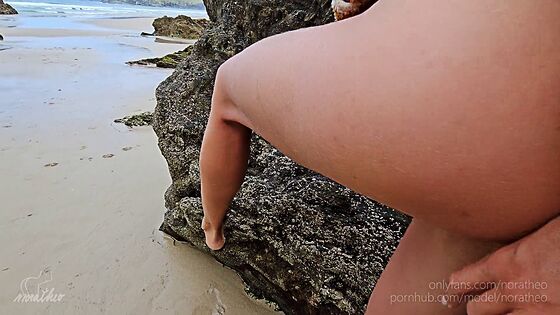 perfect ass public outdoor sex on the beach by private couple