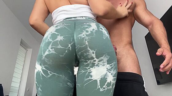 yoga pants sexy stepsister pleasures her stepbrothers big black cock in a couple of different position