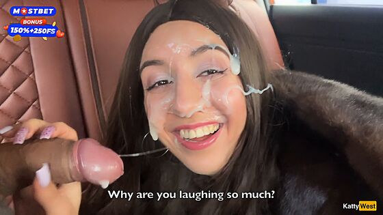 parking lot stranger help me cum on car